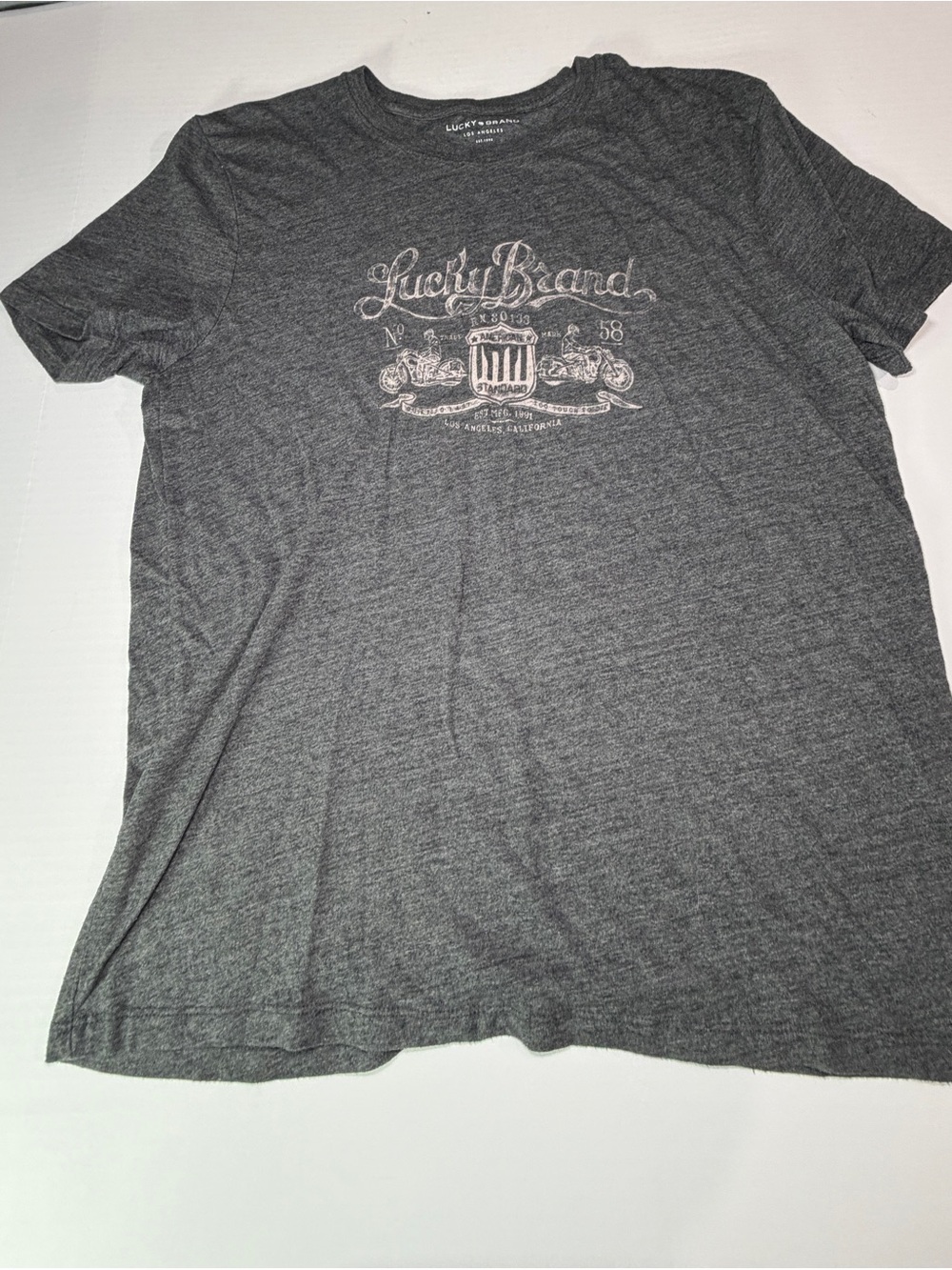Lucky Brand Gray Graphic Short-Sleeve Tee